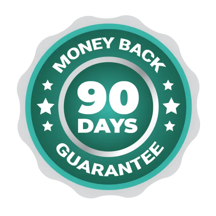 100% Satisfaction, 90-Days Money Back Guarantee